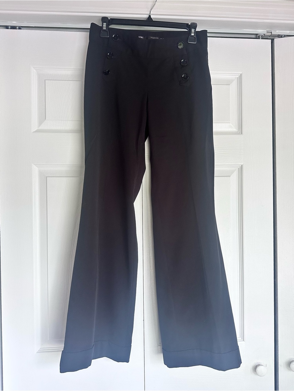 Maurices Black Boot-Cut Dress Pants with Button Detail